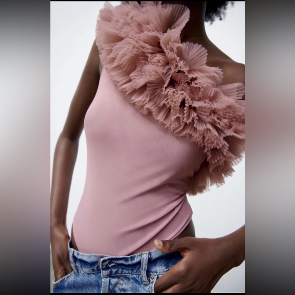 RUFFLED TULLE BODYSUIT - Picture 5 of 11